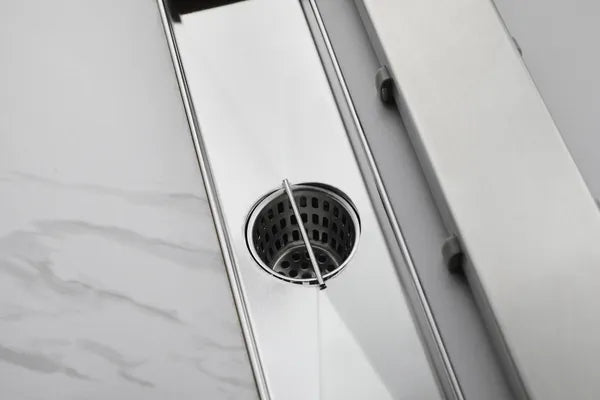 12 Inches Linear Shower Drain with Removable Cover, 304 Stainless Shower Drain Included Hair Strainer and Leveling Feet