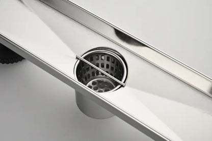 12 Inches Linear Shower Drain with Removable Cover, 304 Stainless Shower Drain Included Hair Strainer and Leveling Feet