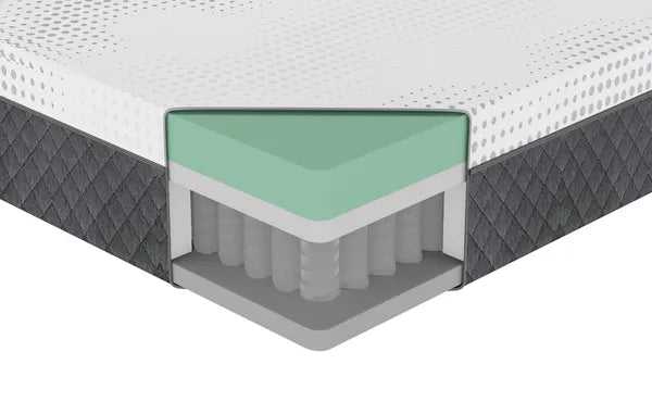 12" Queen Mattress Green Tea Gel-Infused Memory Foam Hybrid Mattress, Plush Foam Pocket Coils, Mattress in a Box, Comfortable Sleep Mattress