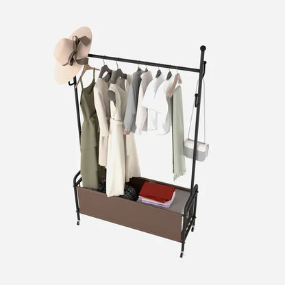 1pc, Clothes Racks for Hanging Heavy Duty Clothes Rack Clothes Rolling Clothes Rack, Free Standing Towel Racks for Bathroom, With Storage Basket