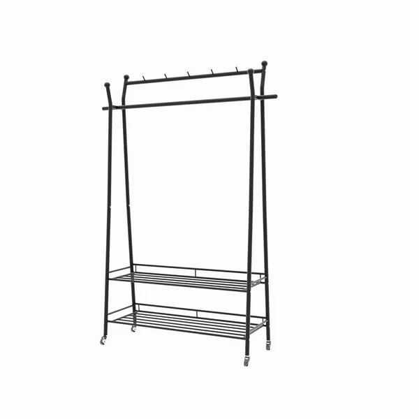 1pc, Free Standing Metal Towel Stand with Storage Shelf and Wheel for Extra Large Towel Blanket Drying, Metal Towel Drying Rack and Blanket Holder