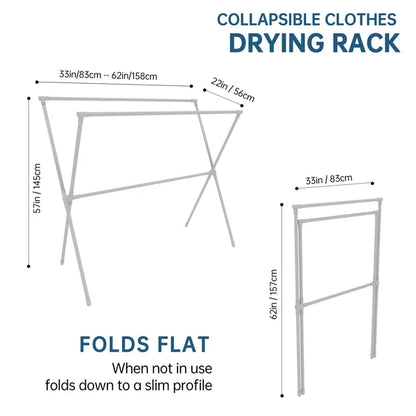 1pc, Portable Garment Rack, Blanket Rack Clothesline, Foldable &Length Adjustable Space Saving Garment Rack, Clothes Drying Rack