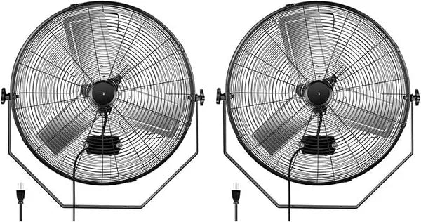 24 Inch Industrial Wall Mount Fan, 3 Speed Commercial Ventilation Metal Fan for Warehouse, Greenhouse, Workshop, Patio, Factory and Basement - High Velocity, black