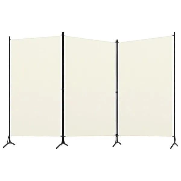 3-Panel Room Divider White 102.4"x70.9" Fabric