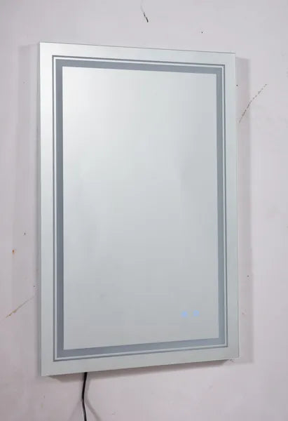 32*24 LED Lighted Bathroom Wall Mounted Mirror with High Lumen+Anti-Fog Separately Control+Dimmer Function