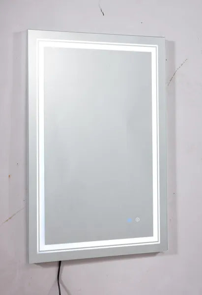 32*24 LED Lighted Bathroom Wall Mounted Mirror with High Lumen+Anti-Fog Separately Control+Dimmer Function