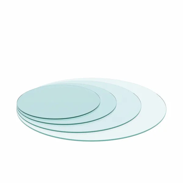 35.8" Round Tempered Glass Table Top Clear Glass 1/4" Thick Flat Polished Edge