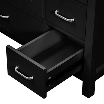 36" Black Bathroom Vanity with Ceramic Sink Combo, Abundant Storage Cabinet -2 Soft close doors and 5 drawers