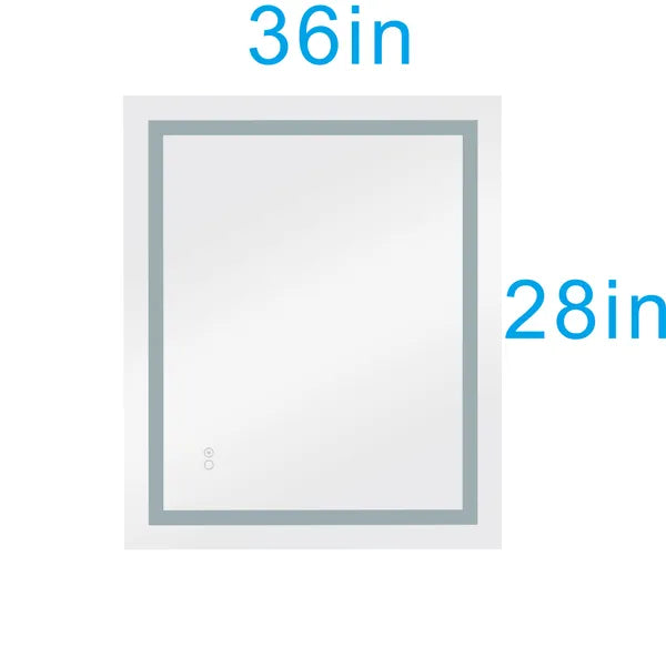 36*28 LED Mirror for Bathroom with Lights; Dimmable; Anti-Fog; Lighted Bathroom Mirror with Smart Touch Button; Memory Function