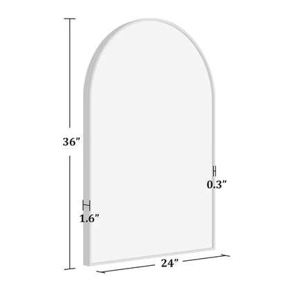 36"x24" Morden Arched Alloy Aluminium Framed Black Wall-Mounted Vanity Mirror Bathroom Vanity Mirror for Bedroom Entryway, Living/Dressing Room