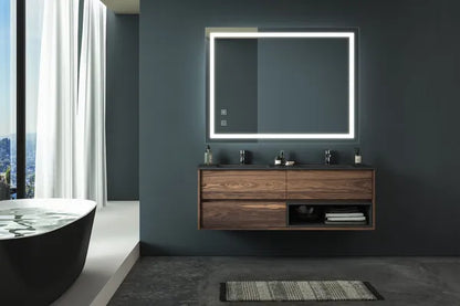 36x28 inch Bathroom Led Classy Vanity Mirror with focused backplane,High Lumen,Dimmable Touch,Wall Switch Control, Anti-Fog ,CRI 95 Adjustable 3000K-4500K-6000K ,IP54 Waterproof Vertical & Horizontal