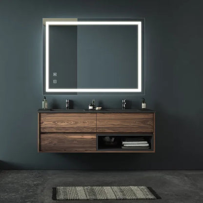 36x28 inch Bathroom Led Classy Vanity Mirror with focused backplane,High Lumen,Dimmable Touch,Wall Switch Control, Anti-Fog ,CRI 95 Adjustable 3000K-4500K-6000K ,IP54 Waterproof Vertical & Horizontal