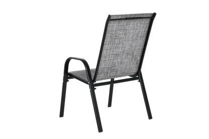 4 Piece Patio Chairs, Outdoor Camping Chairs with Breathable Textilene Fabric, Set of 2 Garden Chairs with Armrest High Backrest for Garden Patio Pool Beach Yard Space Saving ( Grey)