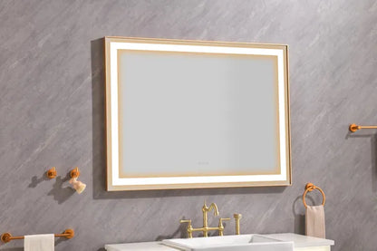 48*36 LED Lighted Bathroom Wall Mounted Mirror with High Lumen+Anti-Fog Separately Control