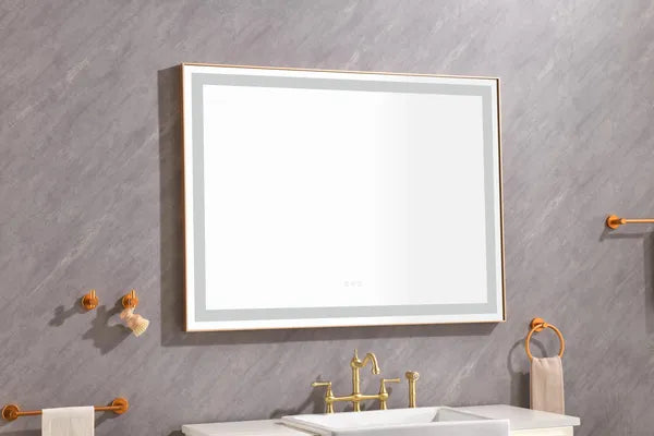 48*36 LED Lighted Bathroom Wall Mounted Mirror with High Lumen+Anti-Fog Separately Control