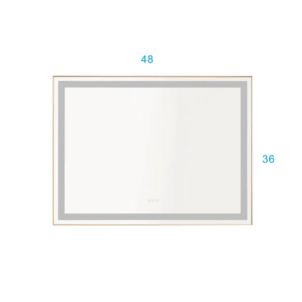 48*36 LED Lighted Bathroom Wall Mounted Mirror with High Lumen+Anti-Fog Separately Control