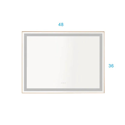 48*36 LED Lighted Bathroom Wall Mounted Mirror with High Lumen+Anti-Fog Separately Control