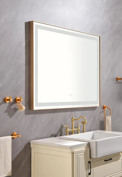 48*36 LED Lighted Bathroom Wall Mounted Mirror with High Lumen+Anti-Fog Separately Control