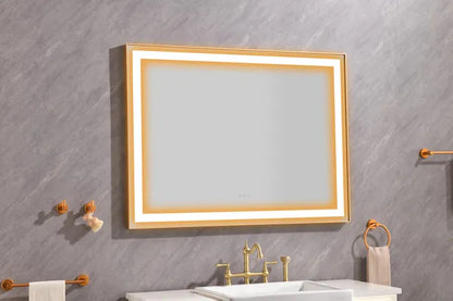 48*36 LED Lighted Bathroom Wall Mounted Mirror with High Lumen+Anti-Fog Separately Control