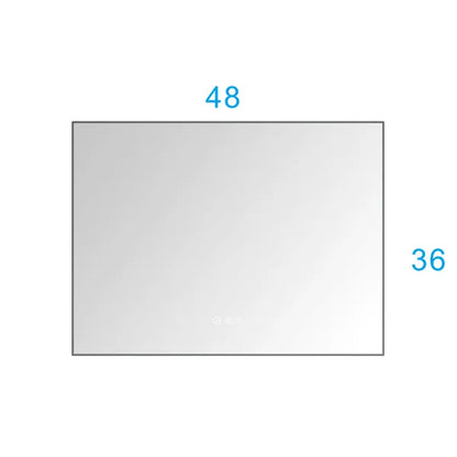 48x 36Inch LED Mirror Bathroom Vanity Mirror with Back Light;  Wall Mount Anti-Fog Memory Large Adjustable Vanity Mirror