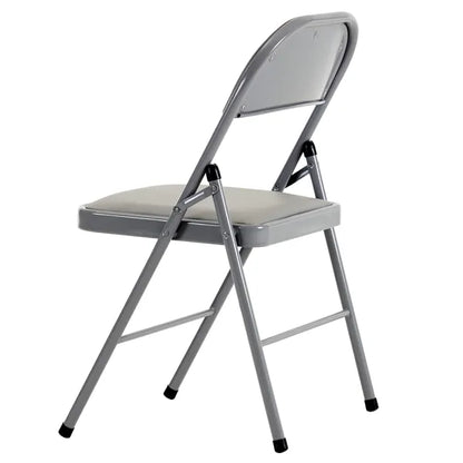 4pcs Elegant Foldable Iron & PVC Chairs for Convention & Exhibition Gray