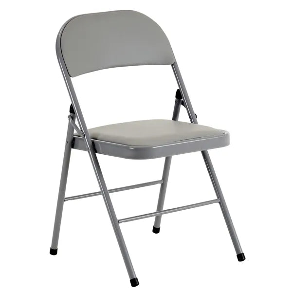 4pcs Elegant Foldable Iron & PVC Chairs for Convention & Exhibition Gray