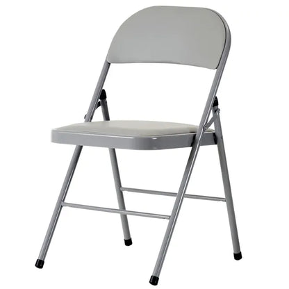 4pcs Elegant Foldable Iron & PVC Chairs for Convention & Exhibition Gray