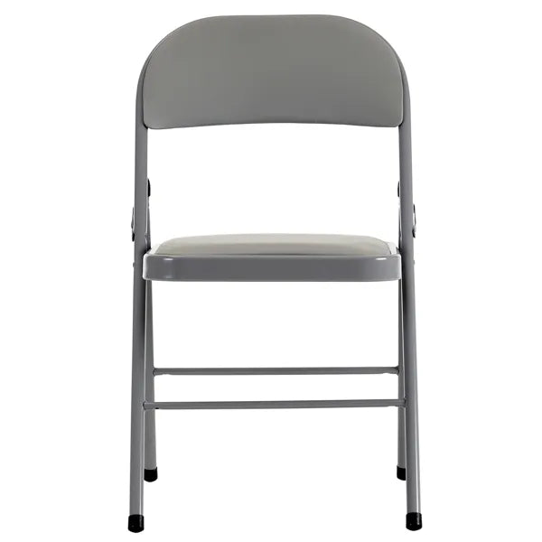 4pcs Elegant Foldable Iron & PVC Chairs for Convention & Exhibition Gray