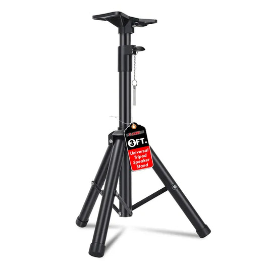 5 Core Speaker Stand Tripod Floor Heavy Duty Adjustable 24 to 36 Inch DJ Studio Short Monitor Stands Pole Mount - SS HD 3FT BLK WOB