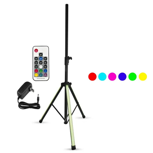 5 Core Speaker Stand Tripod Floor with RGB LED Lights Heavy Duty Adjustable Up to 72 Inch DJ Studio Monitor Stands Pole Mount - SS HD LGT