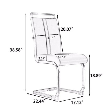 62.4" extendable 78.15" dining Table Set for 6-8 Person for Dining Room, 6 C-shaped Tube Soft padded armless dining chair and Very large Dining Room Table Kitchen Table Chair Set with metal Legs