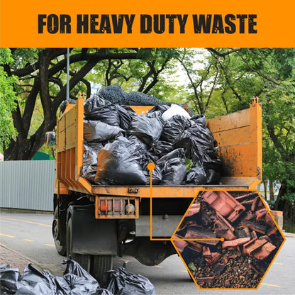 65Gallon heavy-duty black garbage bag -1.9MIL thick, sturdy, durable, large capacity - very suitable for household and commercial use -47in * 55in disposable garbage bag, 50PCS