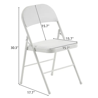 6pcs Elegant Foldable Iron & PVC Chairs for Convention & Exhibition White