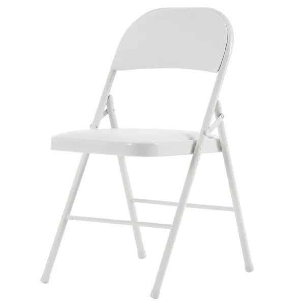 6pcs Elegant Foldable Iron & PVC Chairs for Convention & Exhibition White