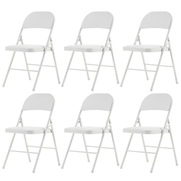 6pcs Elegant Foldable Iron & PVC Chairs for Convention & Exhibition White