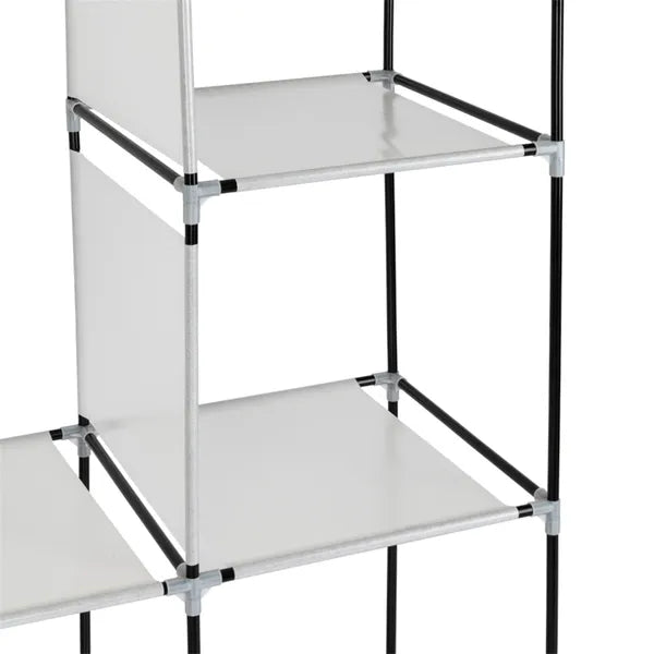 71" Portable Closet Wardrobe Clothes Rack Storage Organizer with Shelf Gray