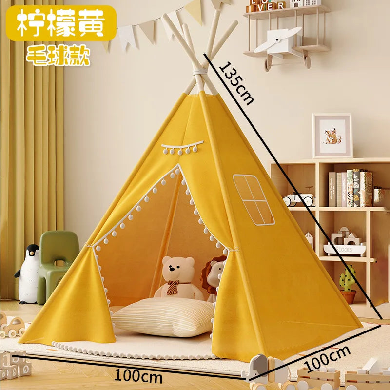 1.35M Tent for Kids Indoor Household Portable Folding Princess Wigwam