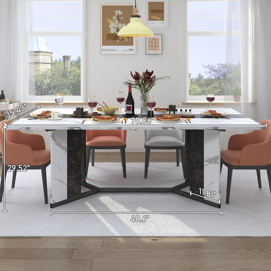 71" Large Luxurious Rectangular Dining Table for 6 8 10 People,