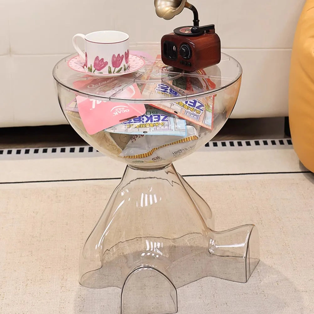 Transparent Advanced Small flat head coffee table cream style, home