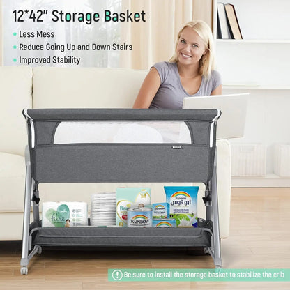 Baby Bassinet, Beside Sleeper for Baby Easy Folding Bedside Bassinet