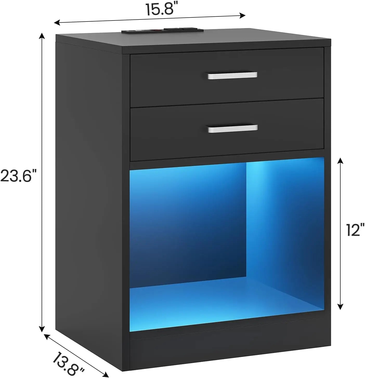 LED Nightstands Set of 2,Night Stands for Bedrooms Set of 2,