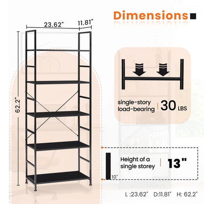 Tier Bookcase Bookshelf Modern Book Case For Books Corner