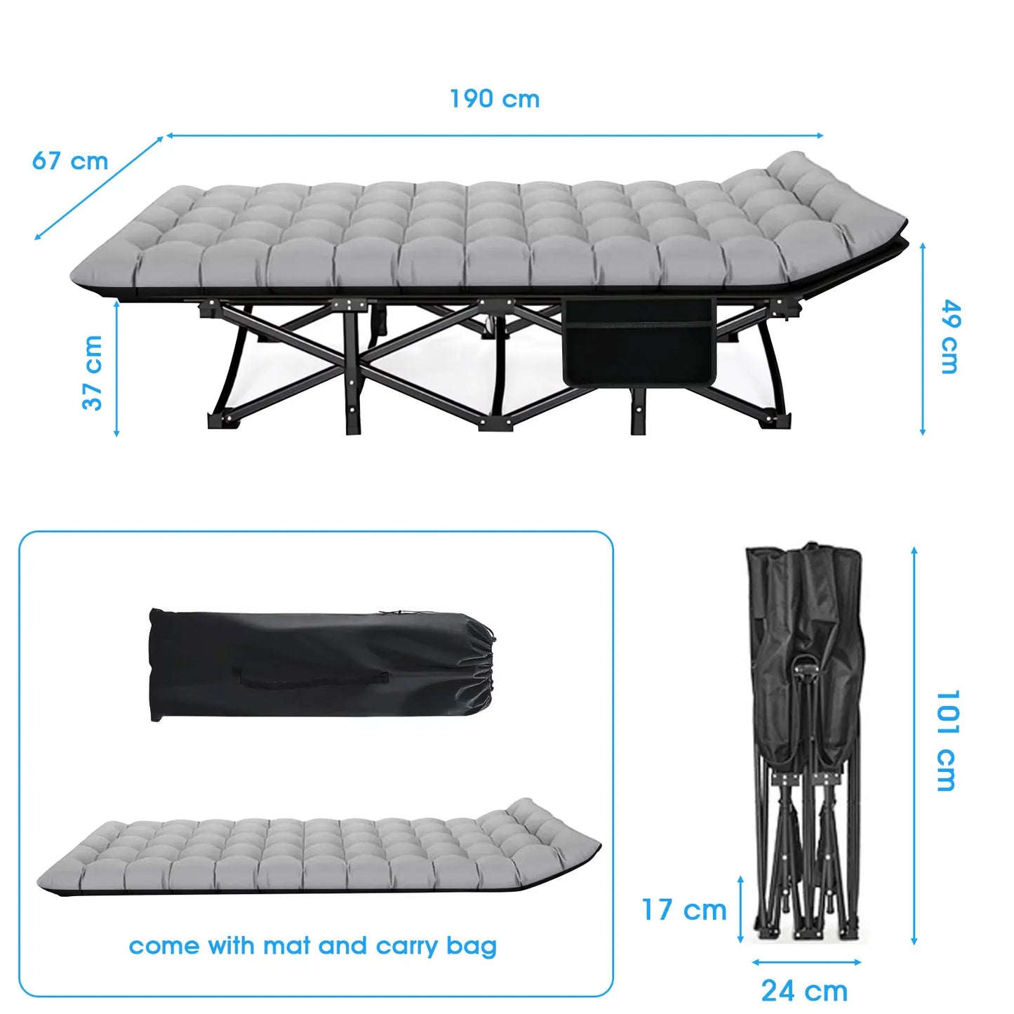 Folding Camping Cot Camp Cots Portable Heavy Duty Outdoor Camping