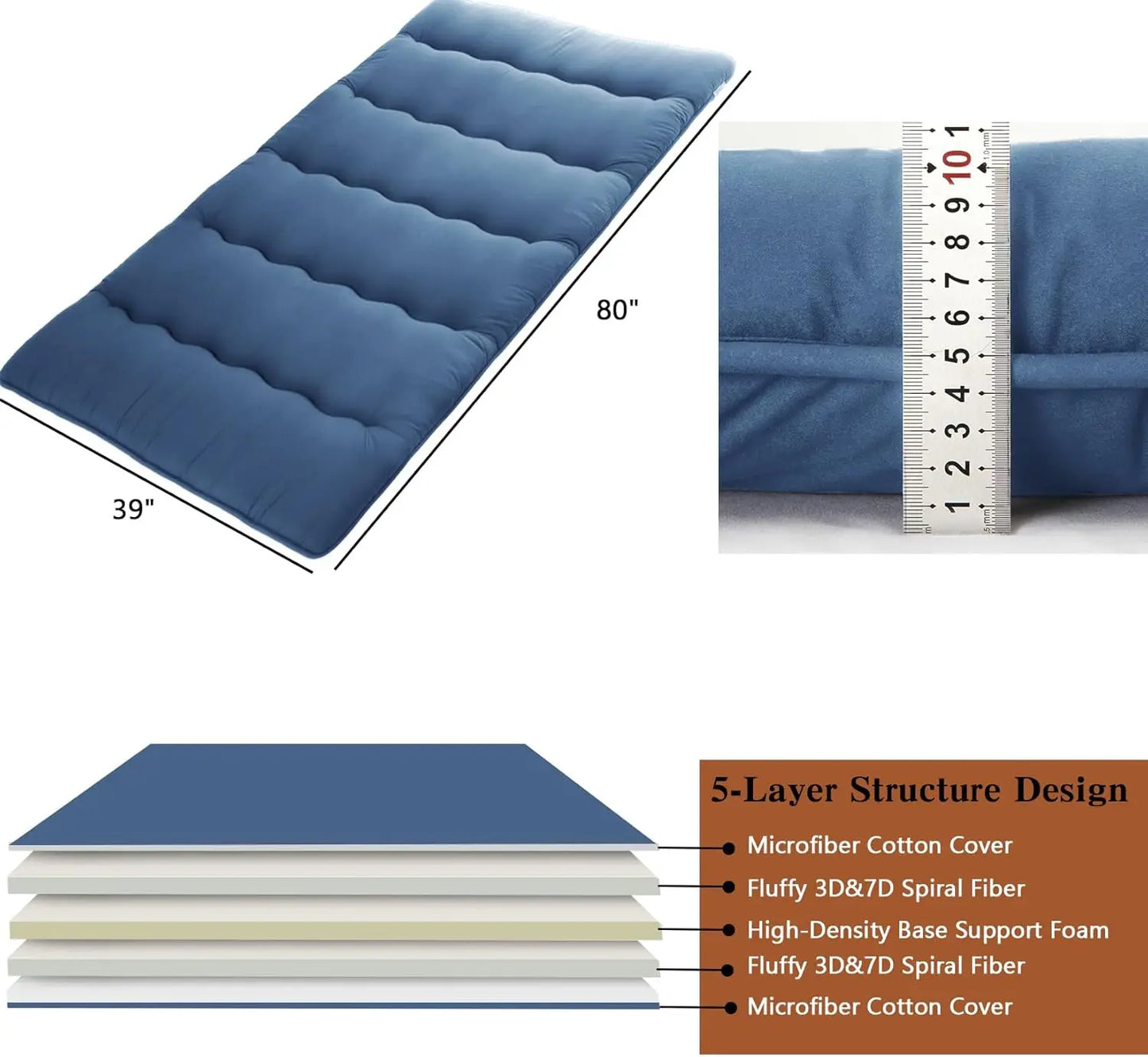 Japanese Floor Mattress Futon Mattress,Thick Tatami Mat Sleeping Pad