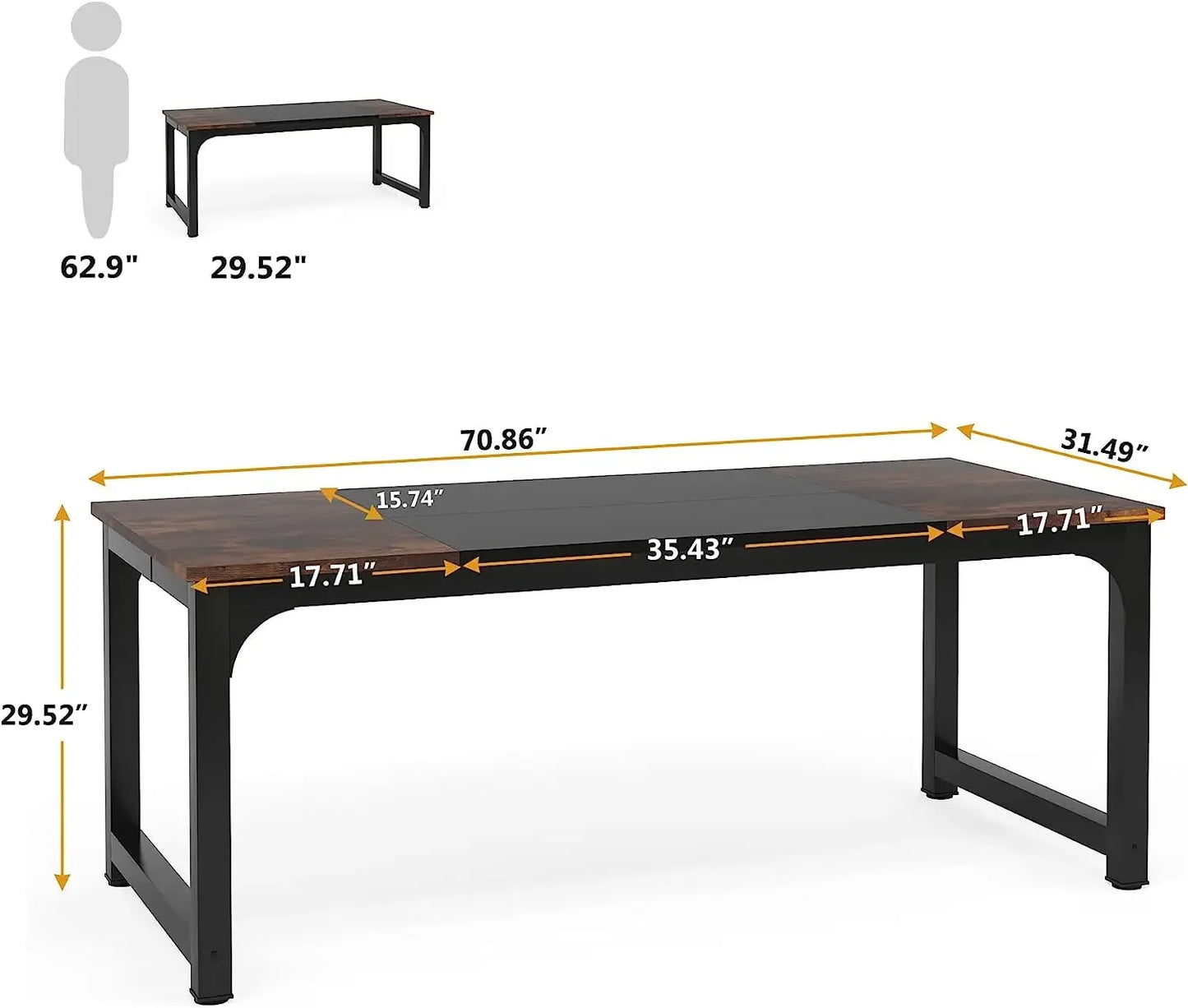 Tribesigns Modern Computer Desk Large Office Desk Computer Table