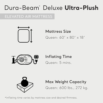 64447ED Dura-Beam Deluxe Ultra Plush Air Mattress with Headboard: