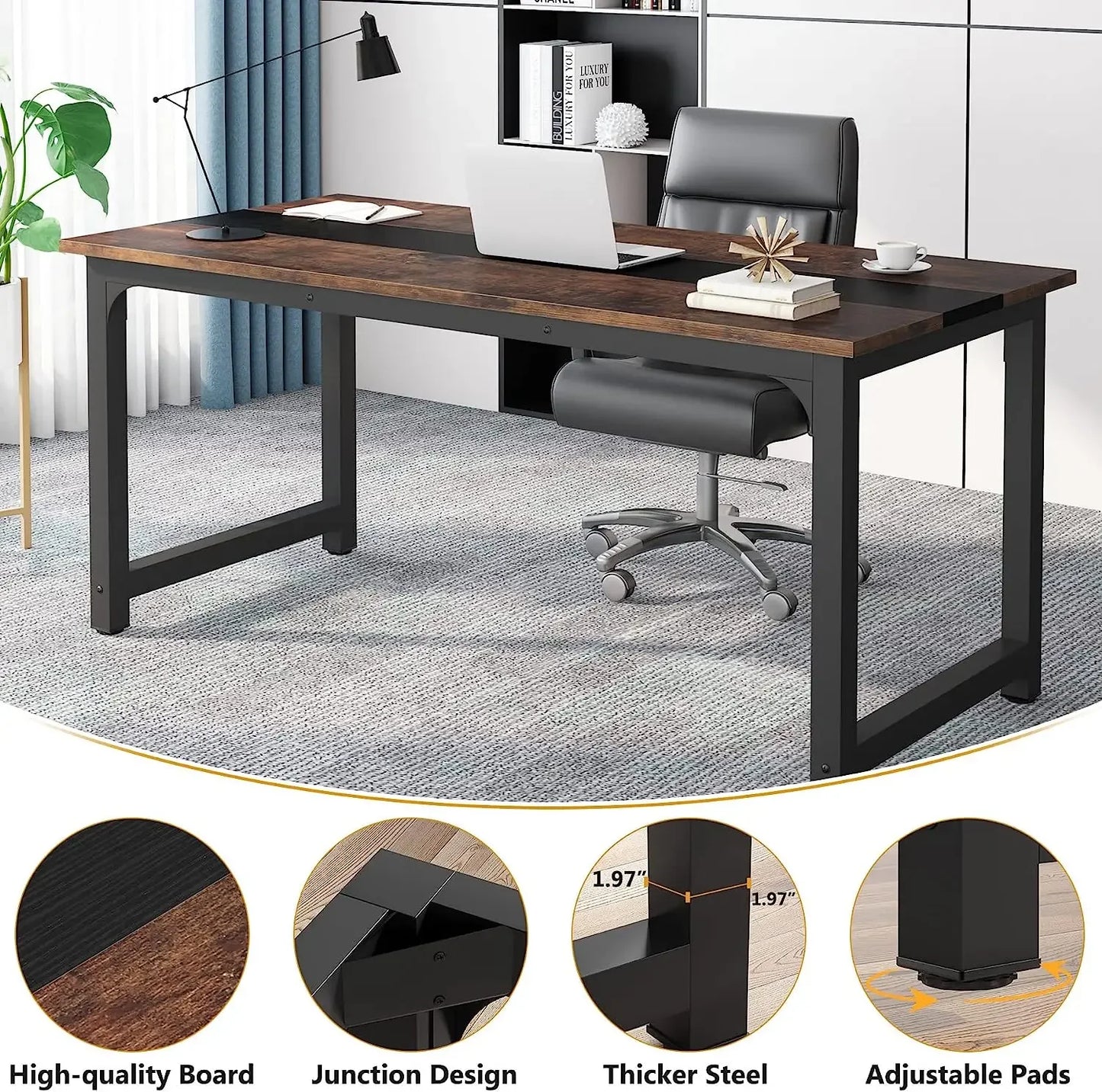 Tribesigns Modern Computer Desk Large Office Desk Computer Table