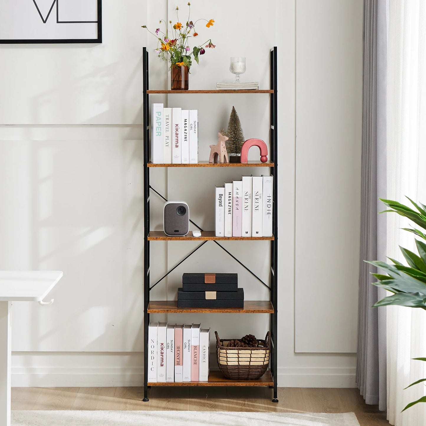 Tier Bookcase Bookshelf Modern Book Case For Books Corner