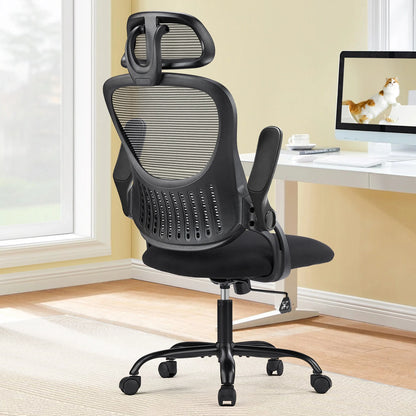 Mesh Ergonomic Office Computer Desk Chair Flip-up Arms Adjustable