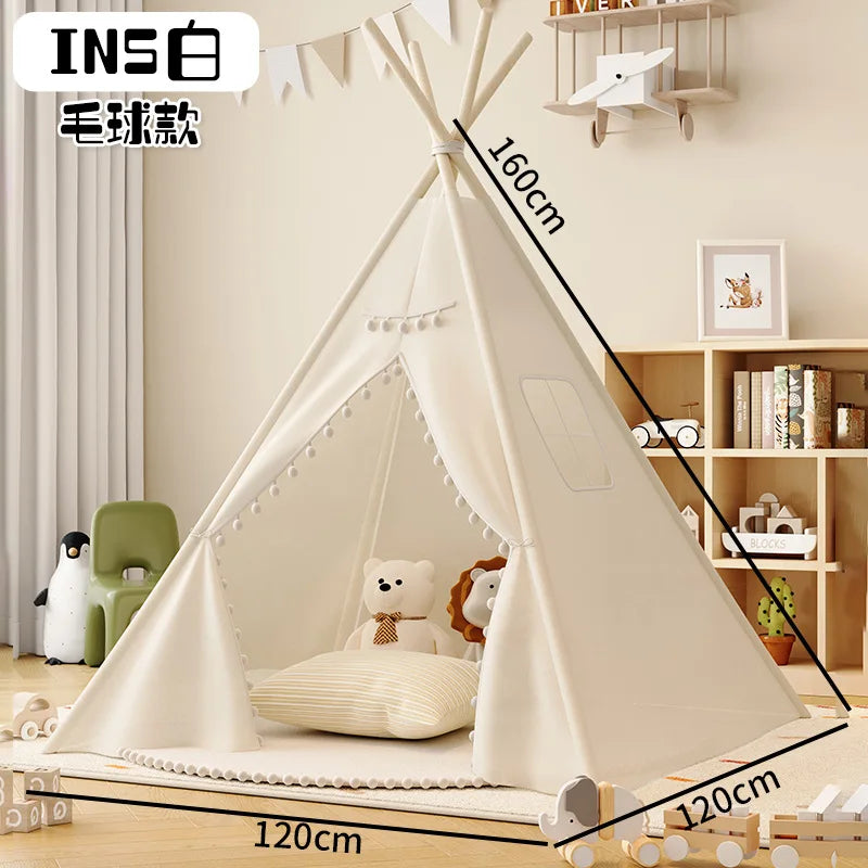 1.35M Tent for Kids Indoor Household Portable Folding Princess Wigwam